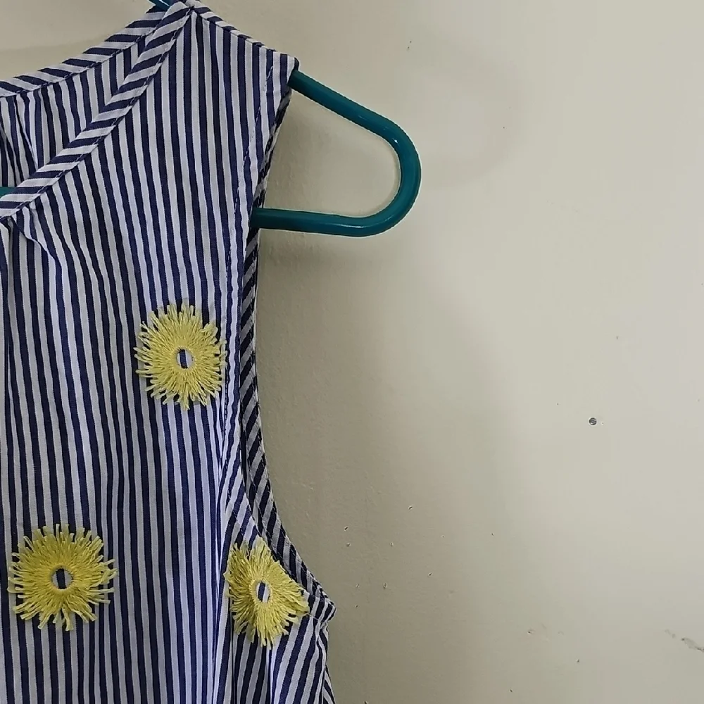 Lou & Grey Blue and White Striped Dress with Yellow Accents - Picture 5 of 8